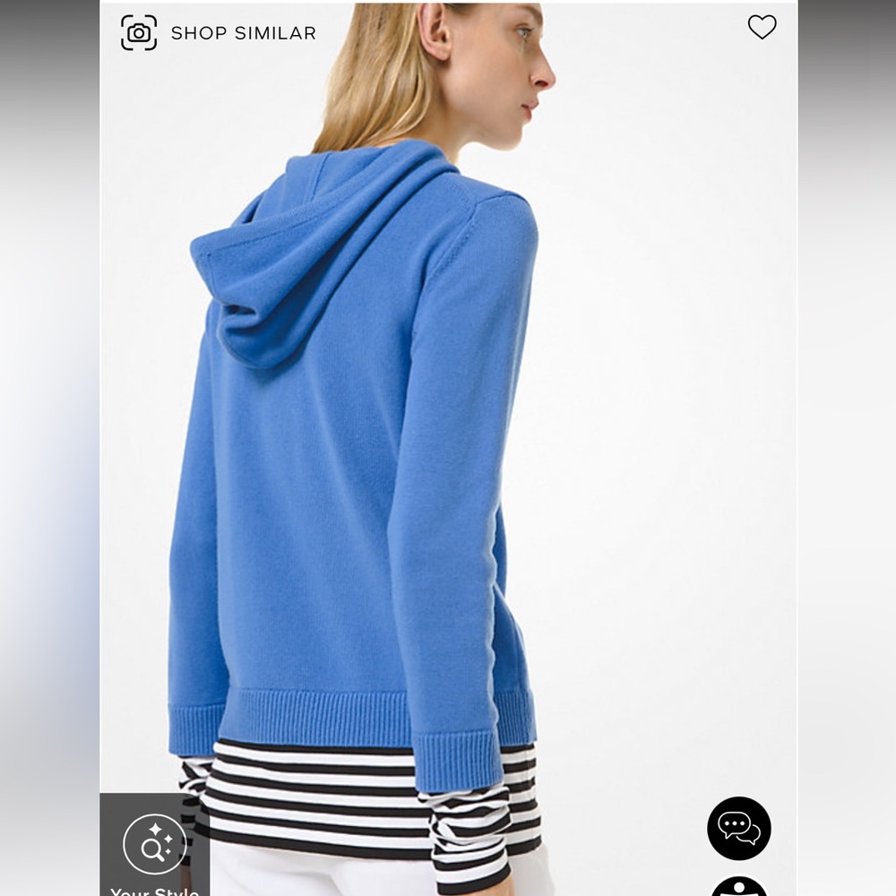 Michael Kors Collection Woman’s cashmere hoodie - blue/xs - Picture 7 of 10